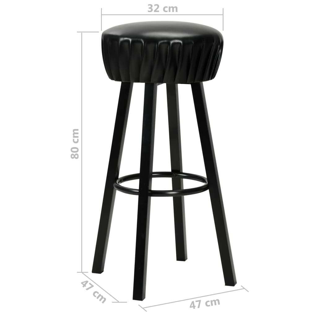 Chaises de bar lot de 2 noir similicuir - XIOS