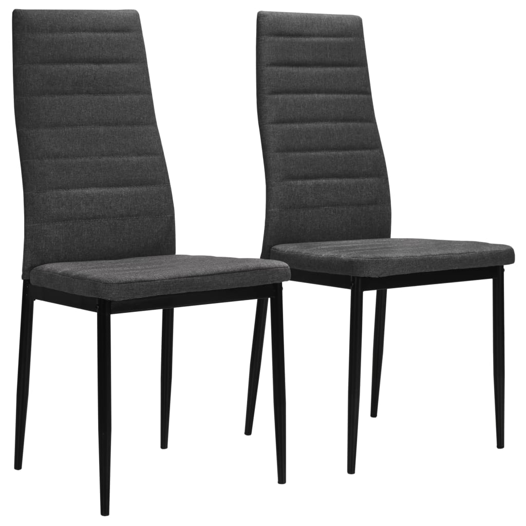 Chaises à manger lot de 2 gris foncé tissu - XIOS