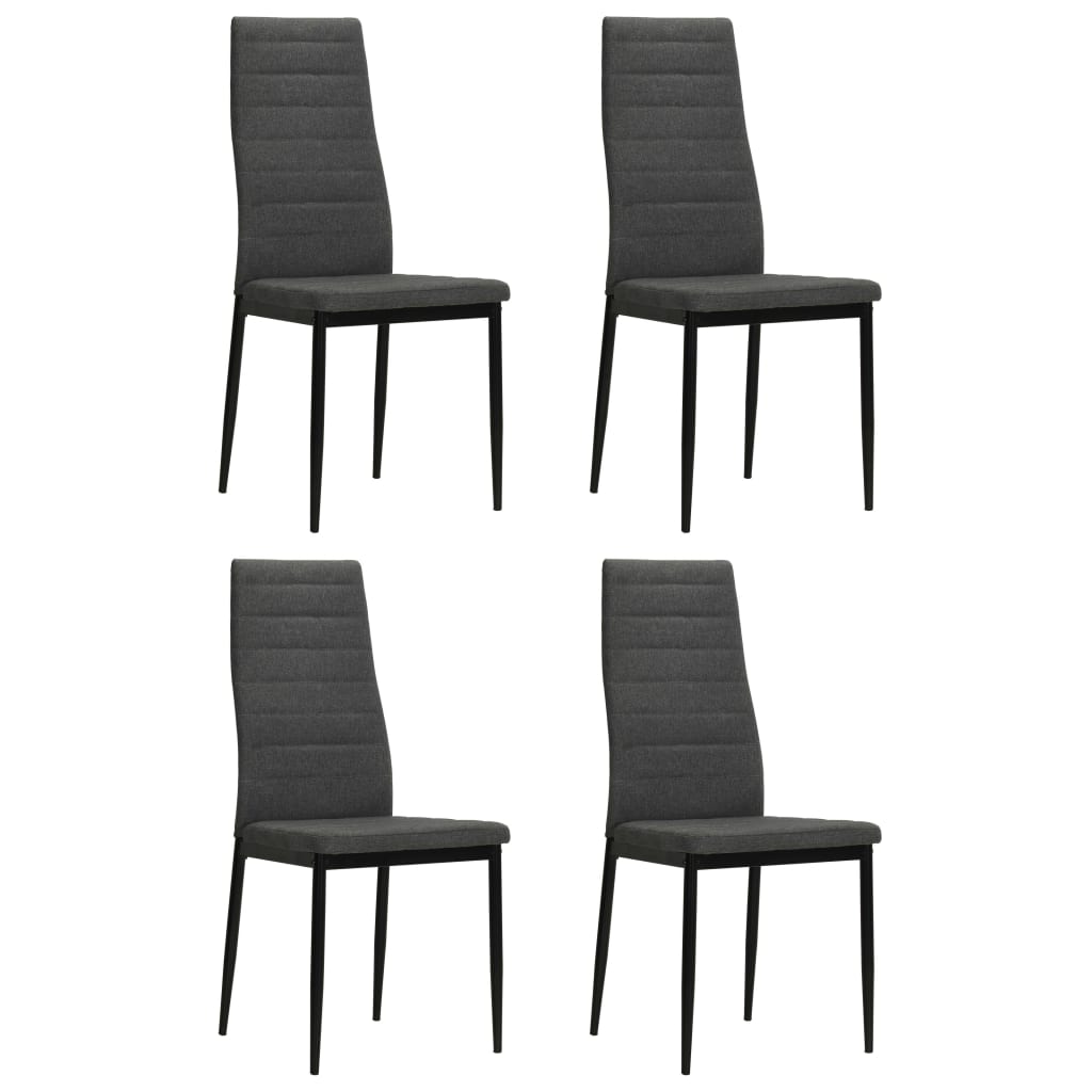 Chaises à manger lot de 4 gris foncé tissu - XIOS