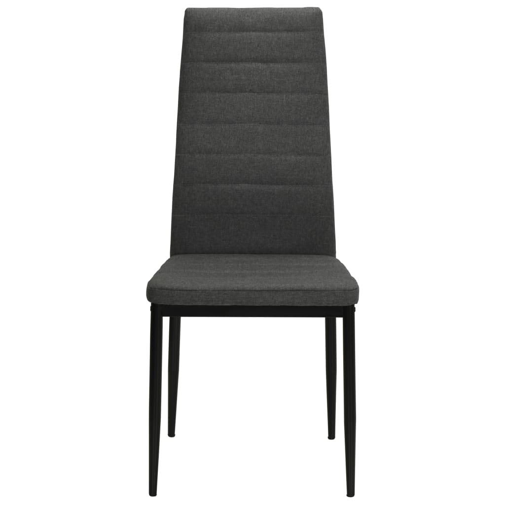 Chaises à manger lot de 4 gris foncé tissu - XIOS