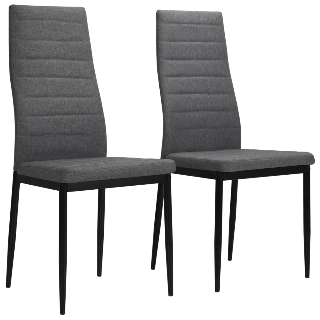 Chaises à manger lot de 2 gris clair tissu - XIOS