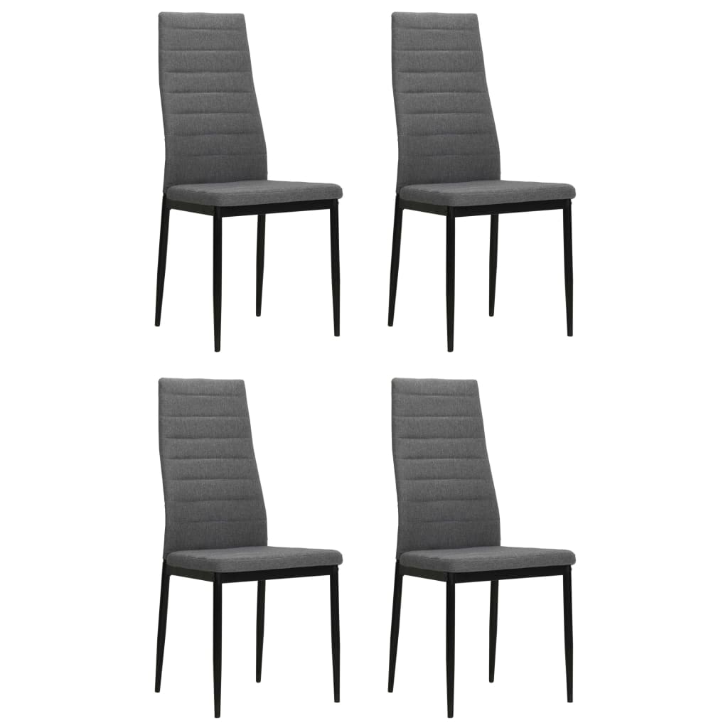Chaises à manger lot de 4 gris clair tissu - XIOS