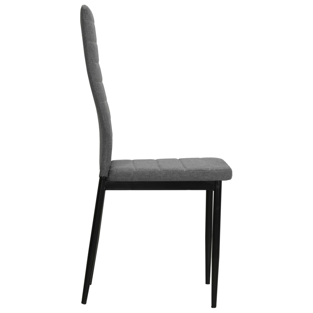 Chaises à manger lot de 4 gris clair tissu - XIOS