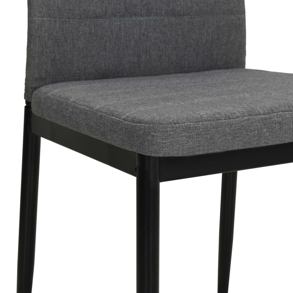 Chaises à manger lot de 4 gris clair tissu - XIOS