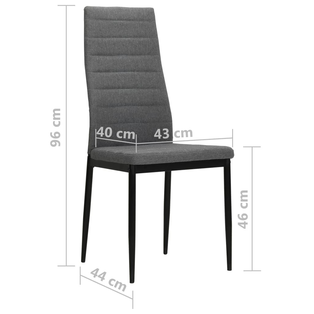 Chaises à manger lot de 4 gris clair tissu - XIOS