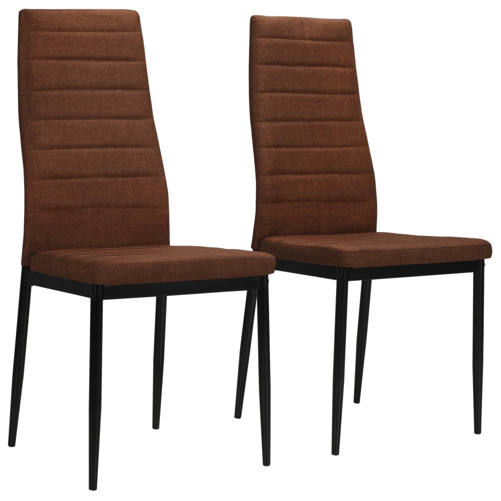 Chaises à manger lot de 2 marron tissu - XIOS
