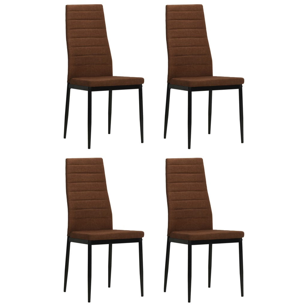 Chaises à manger lot de 4 marron tissu - XIOS