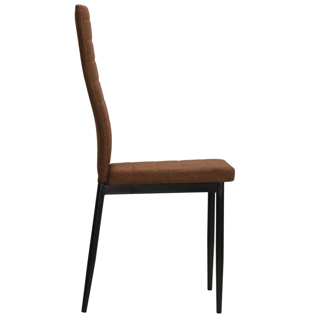 Chaises à manger lot de 4 marron tissu - XIOS