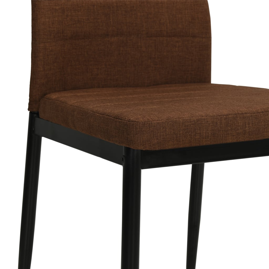 Chaises à manger lot de 4 marron tissu - XIOS