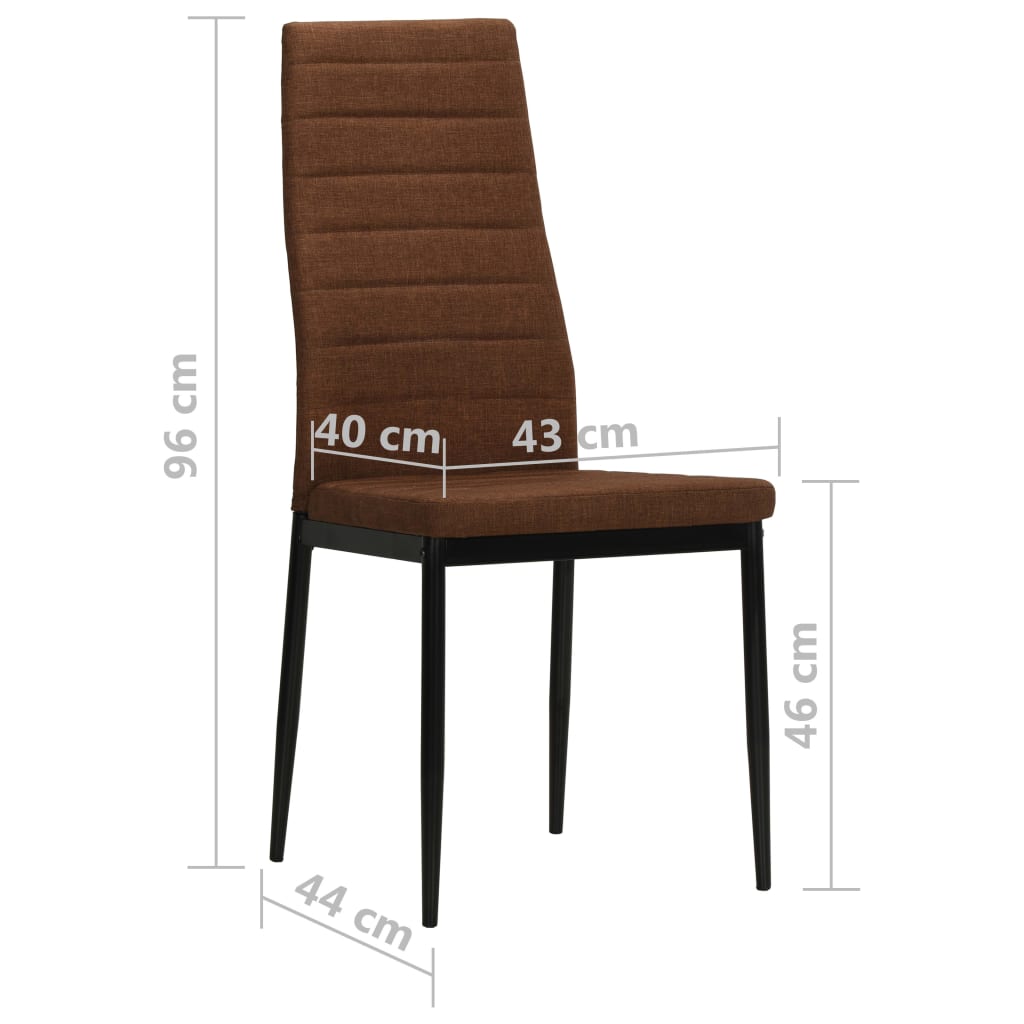 Chaises à manger lot de 4 marron tissu - XIOS