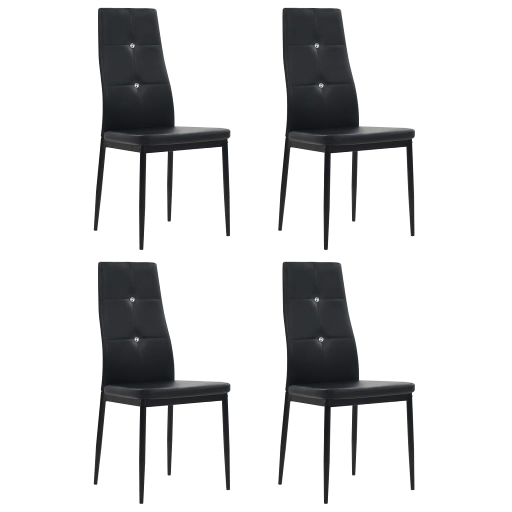 Chaises à manger lot de 4 noir similicuir - XIOS