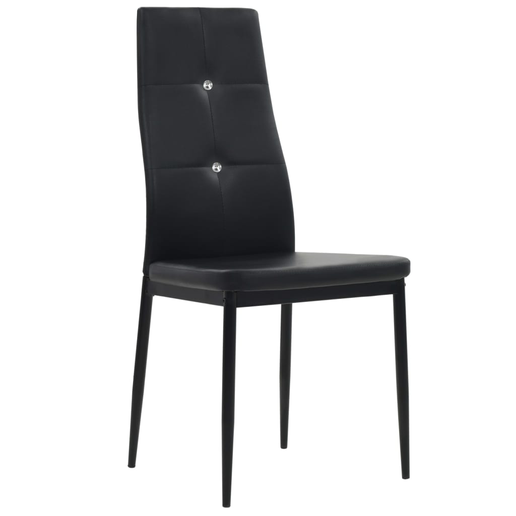 Chaises à manger lot de 4 noir similicuir - XIOS