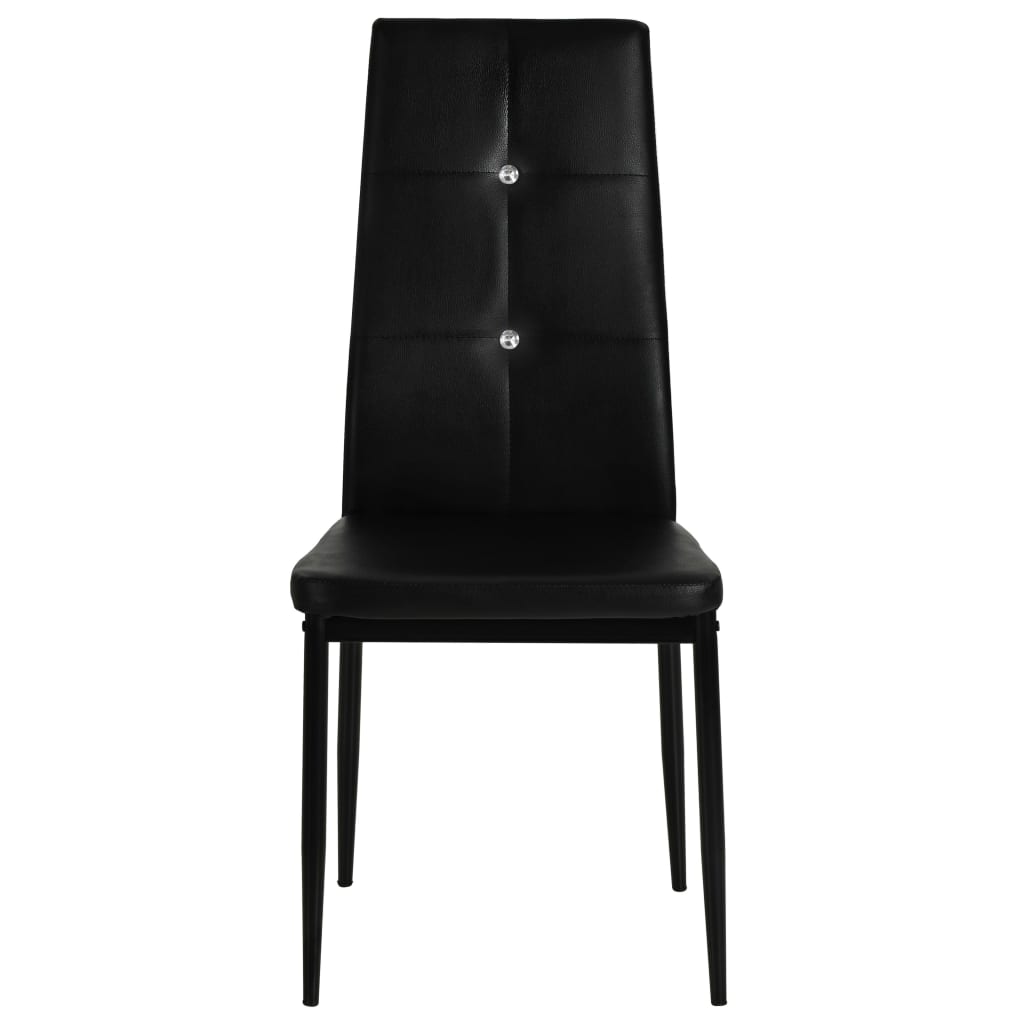 Chaises à manger lot de 4 noir similicuir - XIOS