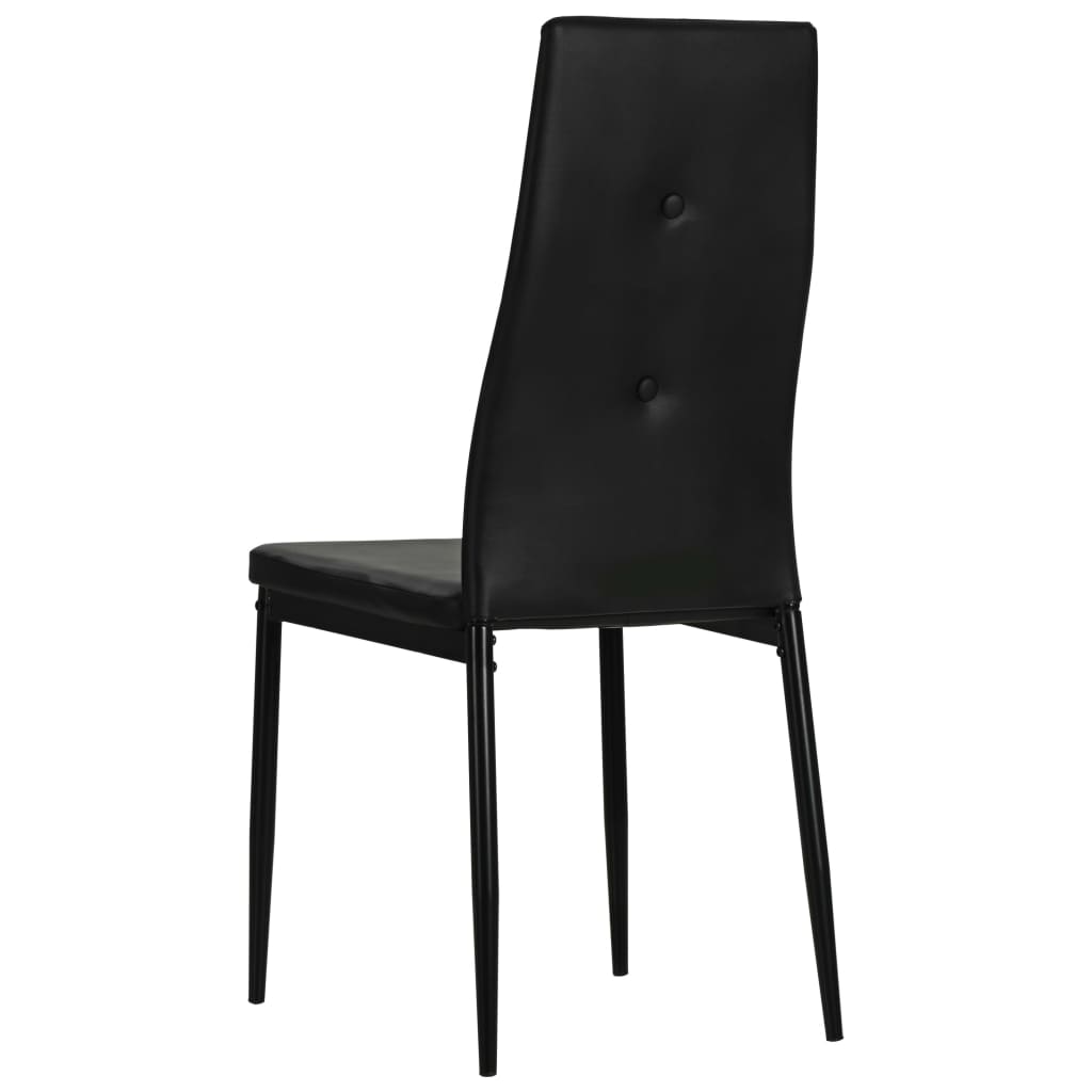 Chaises à manger lot de 4 noir similicuir - XIOS