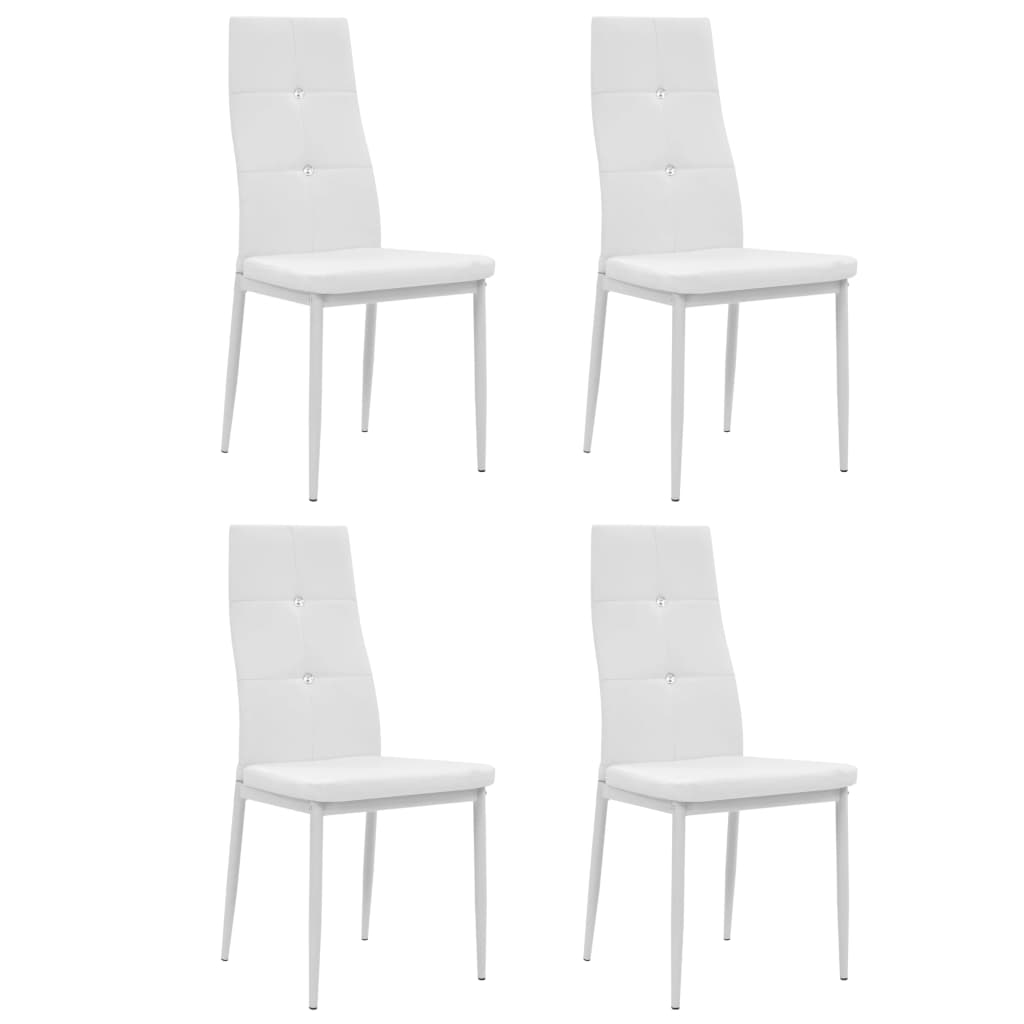 Chaises à manger lot de 4 blanc similicuir - XIOS