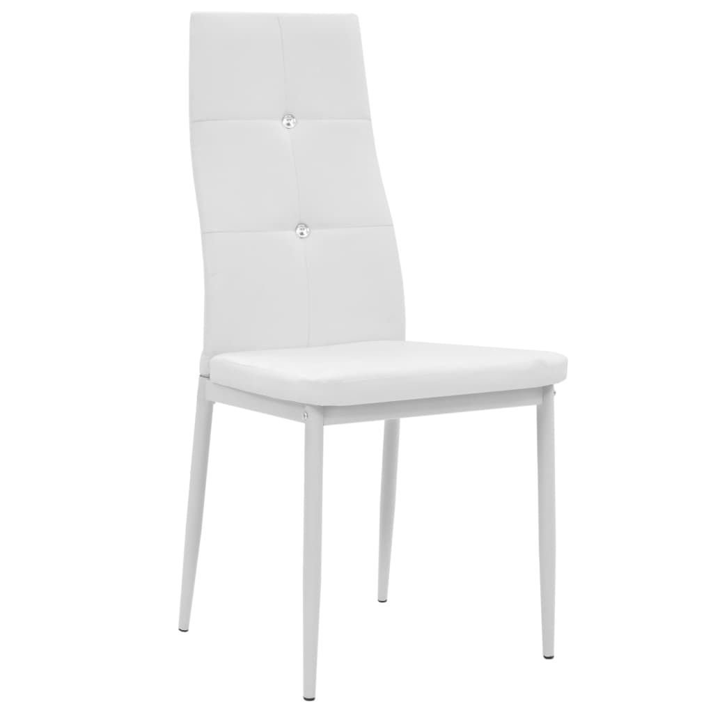 Chaises à manger lot de 4 blanc similicuir - XIOS
