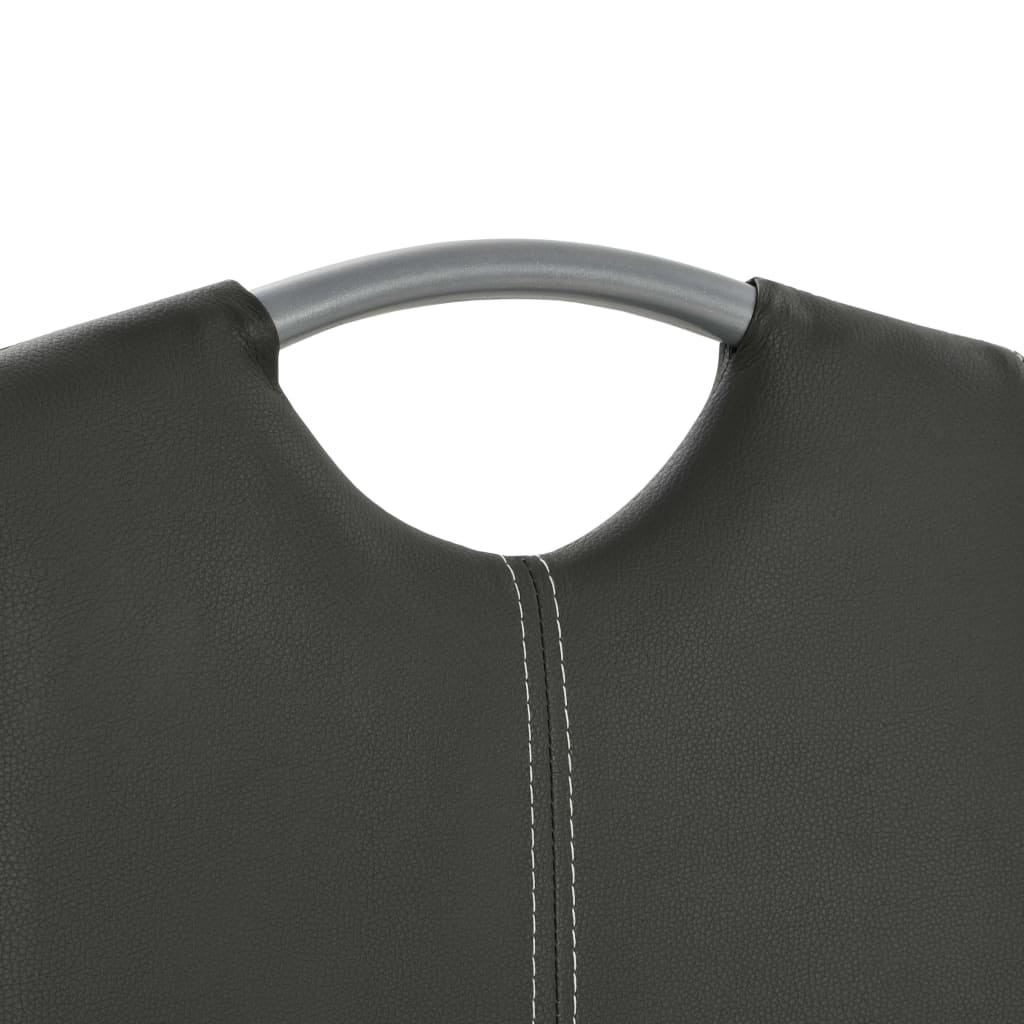 Chaises à manger cantilever lot de 2 gris similicuir - XIOS