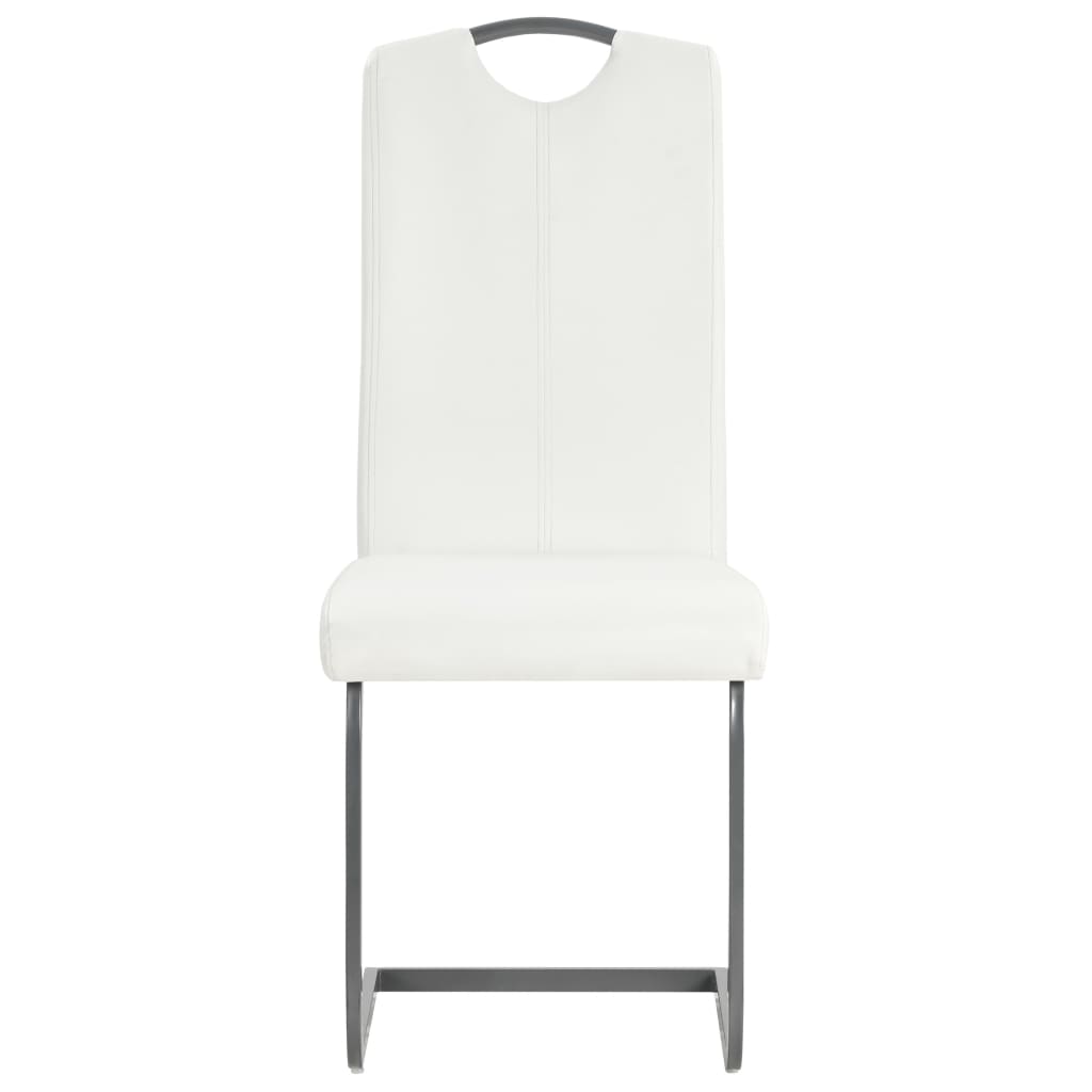 Chaises à manger cantilever lot de 2 blanc similicuir - XIOS