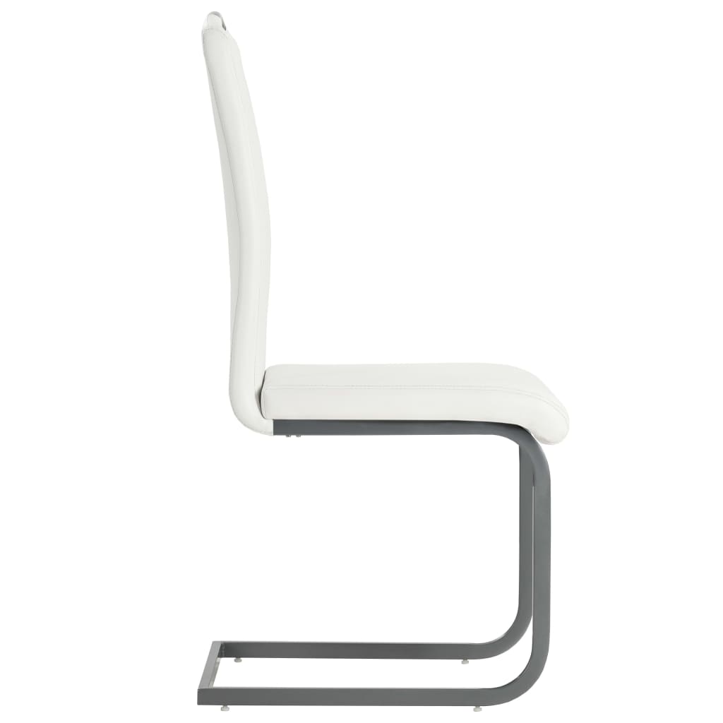 Chaises à manger cantilever lot de 4 blanc similicuir - XIOS