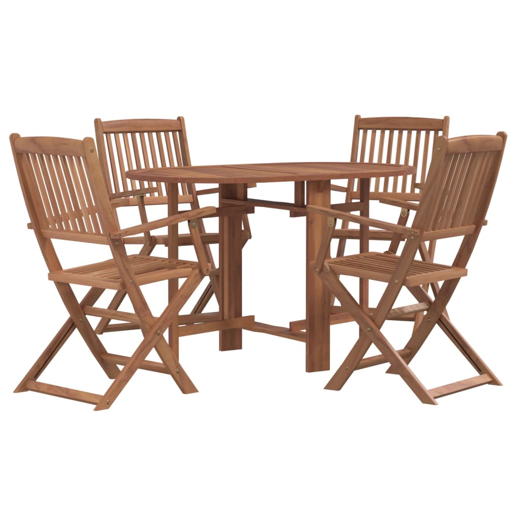 Ensemble à manger d'extérieur pliable 5pcs Bois d'acacia solide - XIOS