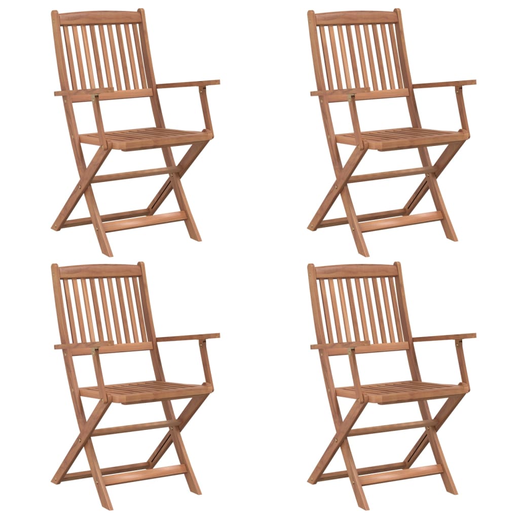 Ensemble à manger d'extérieur pliable 5pcs Bois d'acacia solide - XIOS