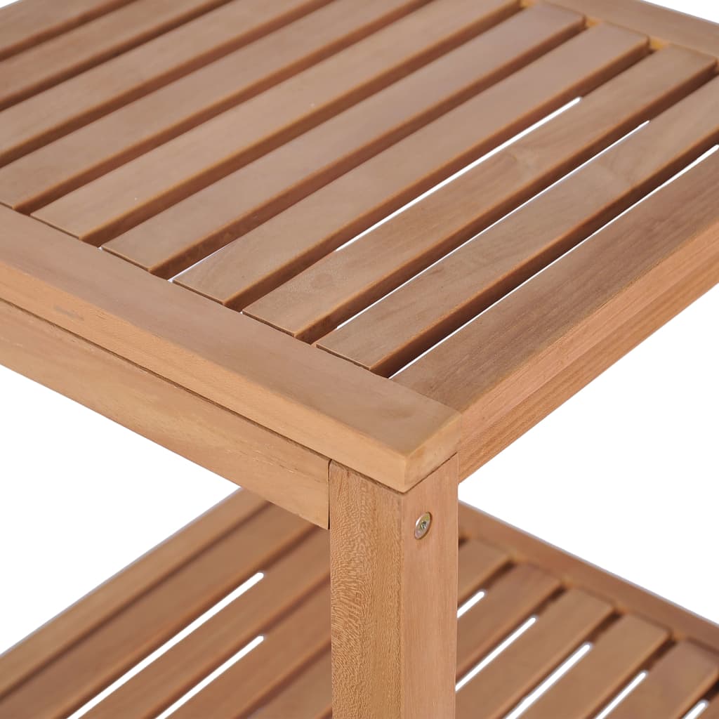 Support de rangement de bain 4 niveaux teck massif 42x42x165 cm - XIOS