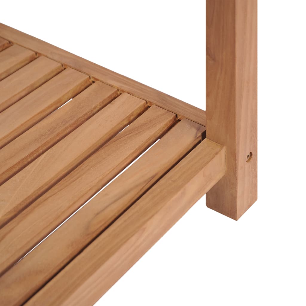 Support de rangement de bain 4 niveaux teck massif 42x42x165 cm - XIOS