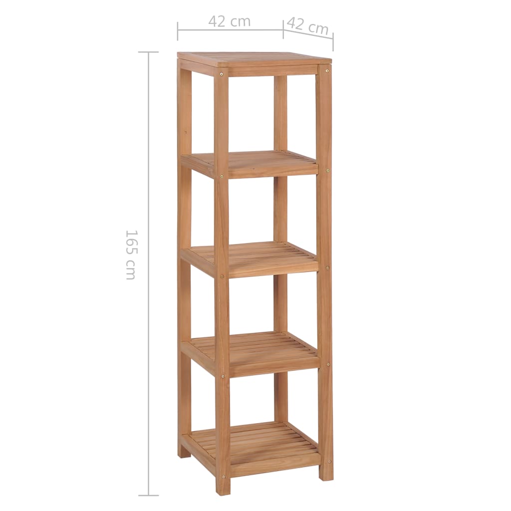 Support de rangement de bain 4 niveaux teck massif 42x42x165 cm - XIOS