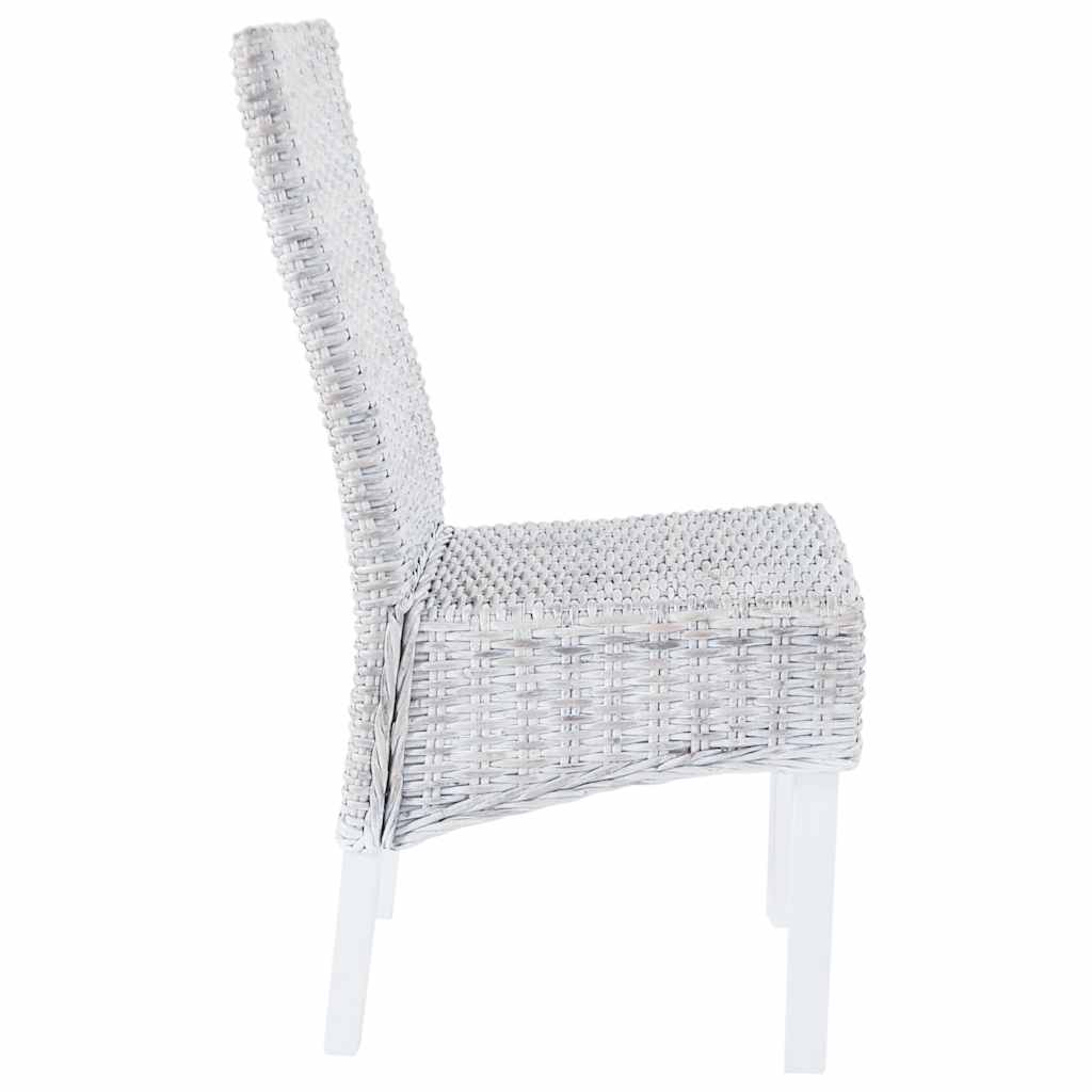Chaises à manger lot de 2 rotin kubu et bois d'acajou
