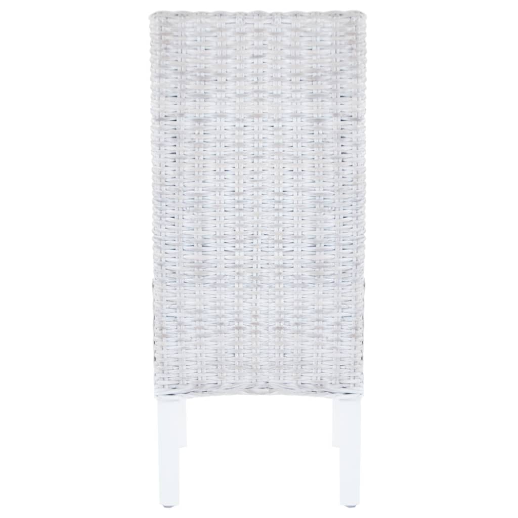 Chaises à manger lot de 2 rotin kubu et bois d'acajou - XIOS