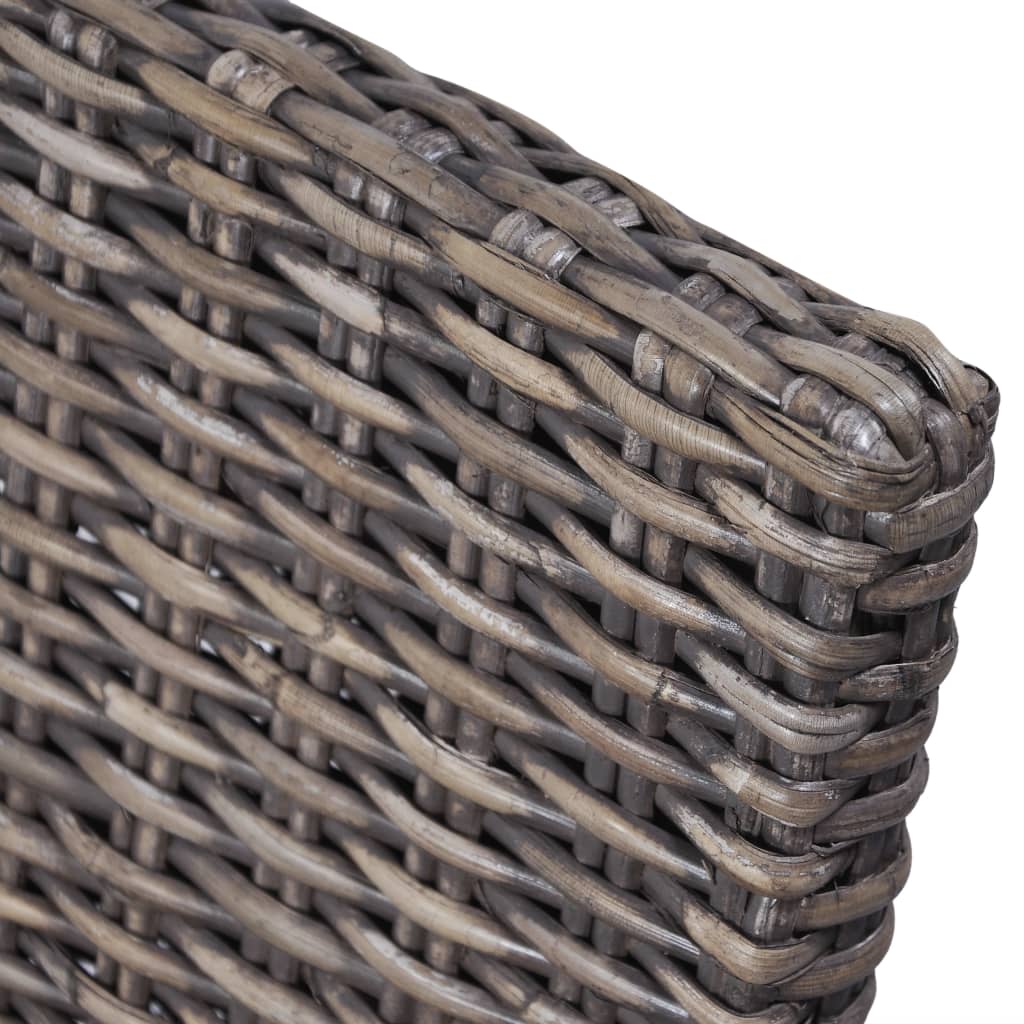 Chaises à manger lot de 2 marron rotin kubu et bois d'acajou - XIOS