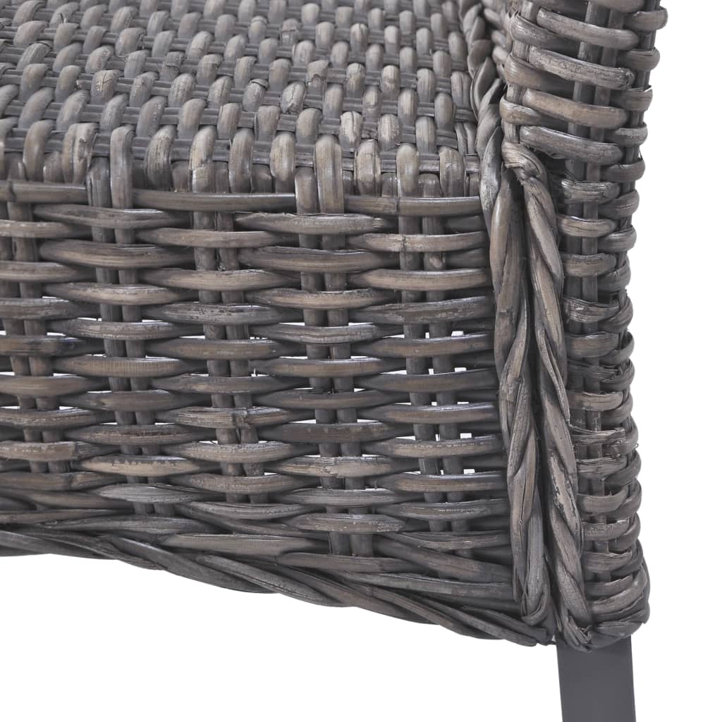 Chaises à manger lot de 2 marron rotin kubu et bois d'acajou - XIOS