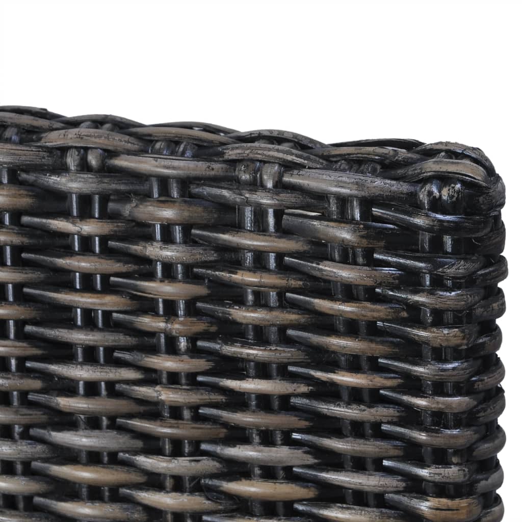 Chaises à manger lot de 2 noir rotin kubu et bois d'acajou - XIOS