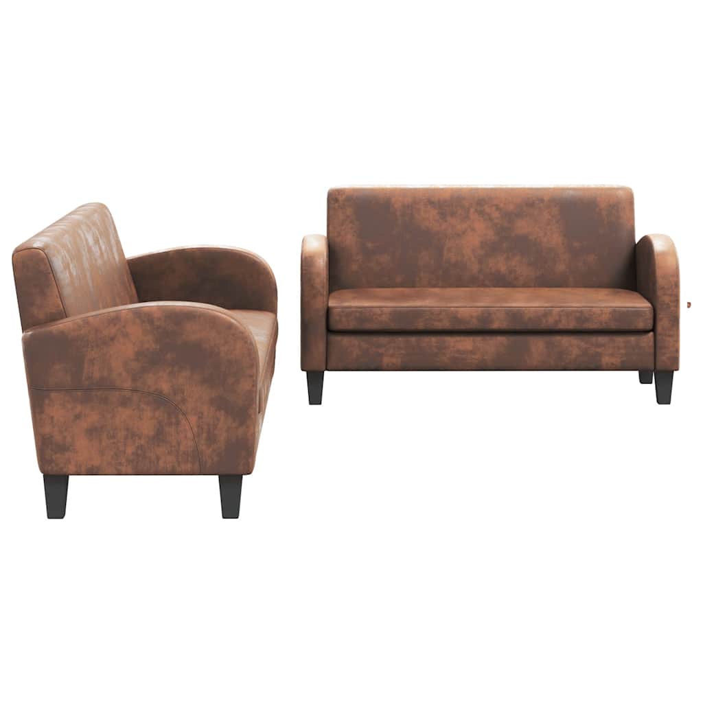 Ensemble de canapés 2 pcs Daim synthétique Marron - XIOS