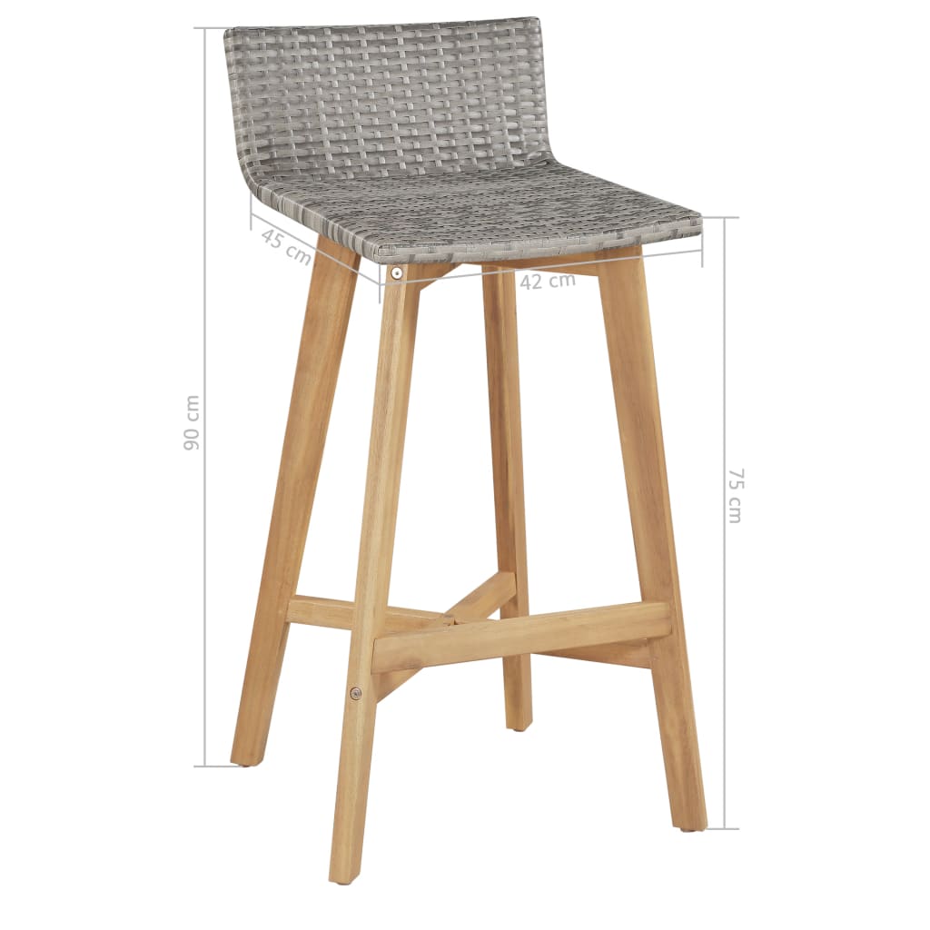 Ensemble à manger d'extérieur 5 pcs Bois d'acacia solide - XIOS