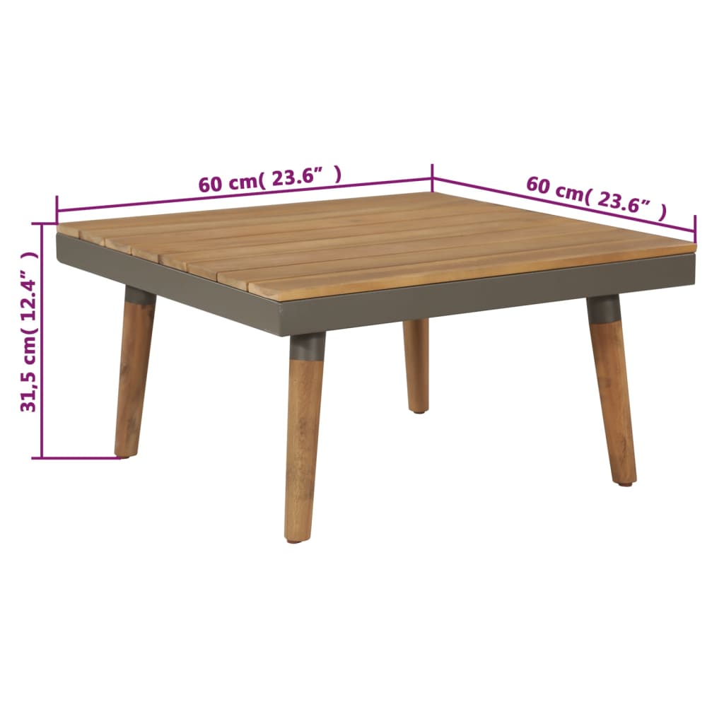 Salon de jardin 4pcs et coussins Bois d'acacia solide Marron - XIOS