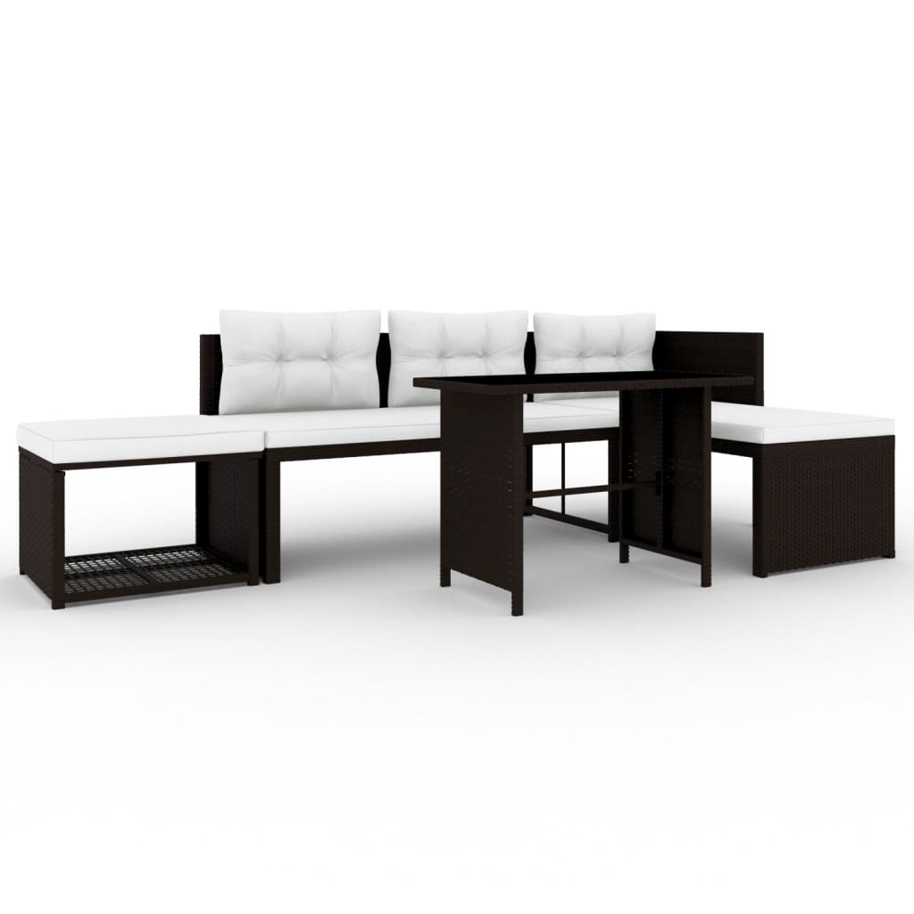 Salon de jardin 4 pcs Résine tressée Marron - XIOS