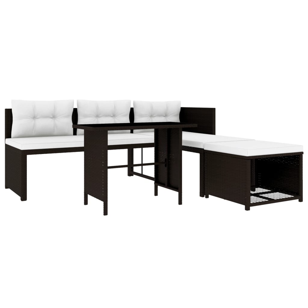 Salon de jardin 4 pcs Résine tressée Marron - XIOS