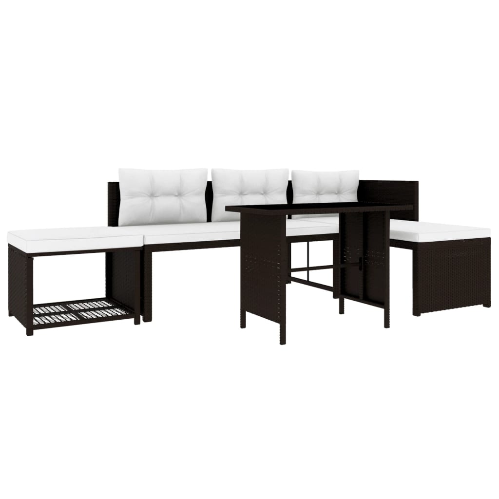 Salon de jardin 4 pcs Résine tressée Marron - XIOS