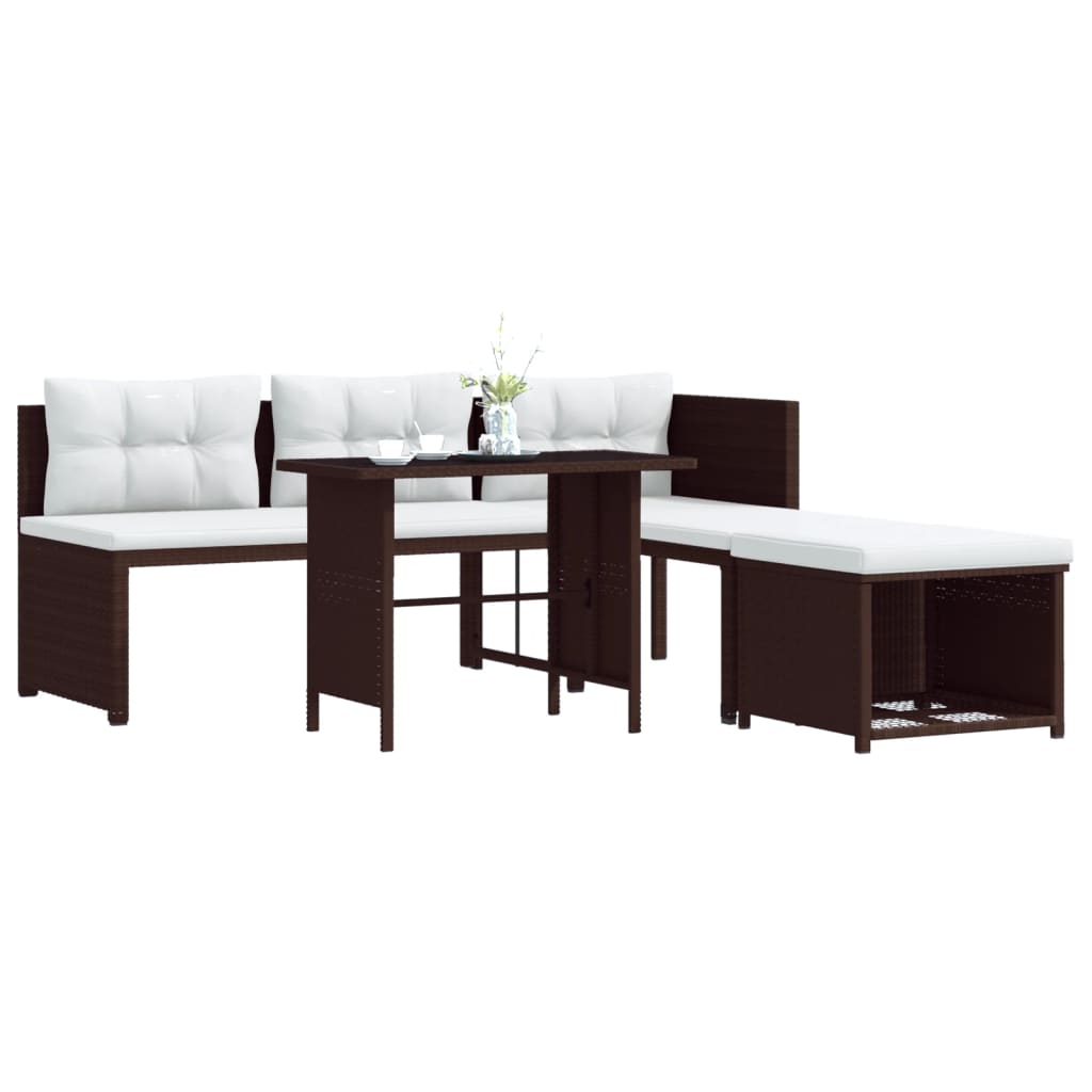 Salon de jardin 4 pcs Résine tressée Marron - XIOS