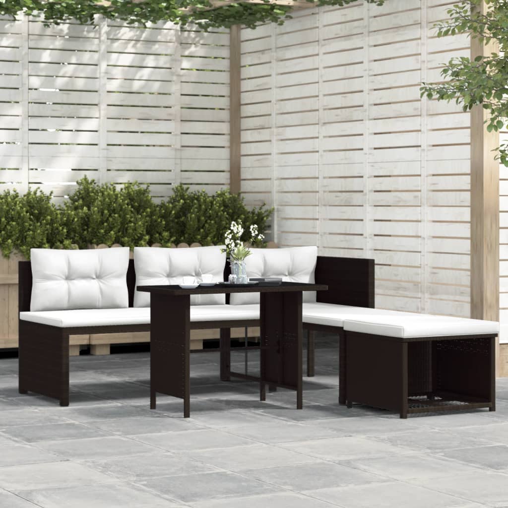 Salon de jardin 4 pcs Résine tressée Marron - XIOS