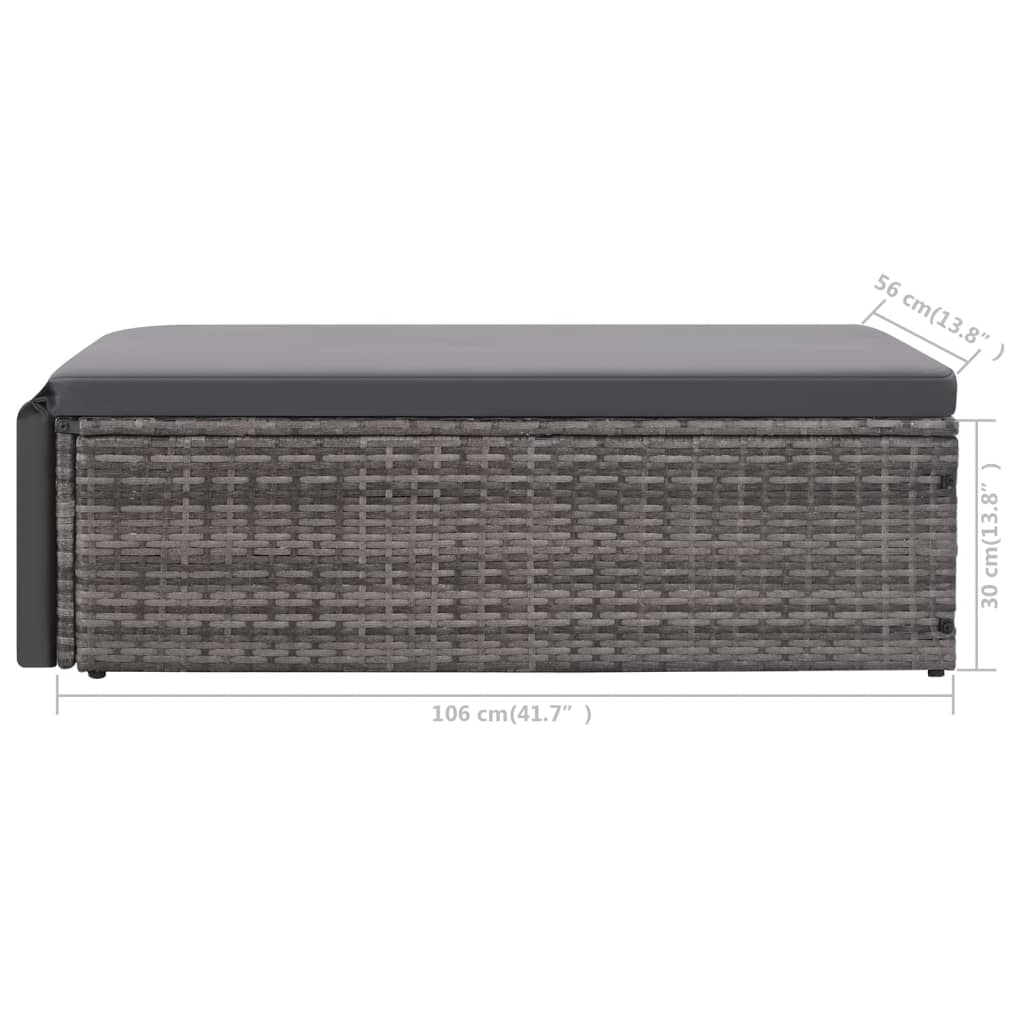 Salon de jardin 2 pcs avec coussins Résine tressée Gris - XIOS