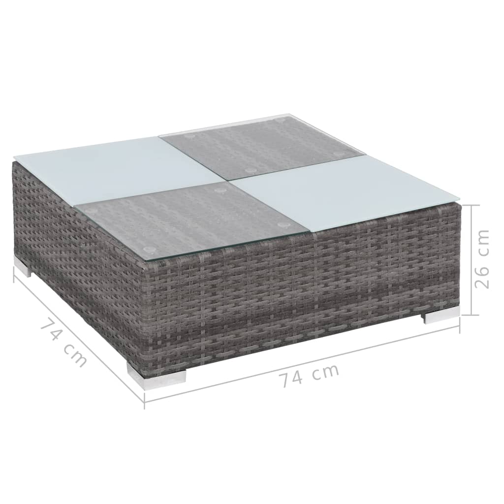 Salon de jardin 8 pcs avec coussins Résine tressée Gris - XIOS