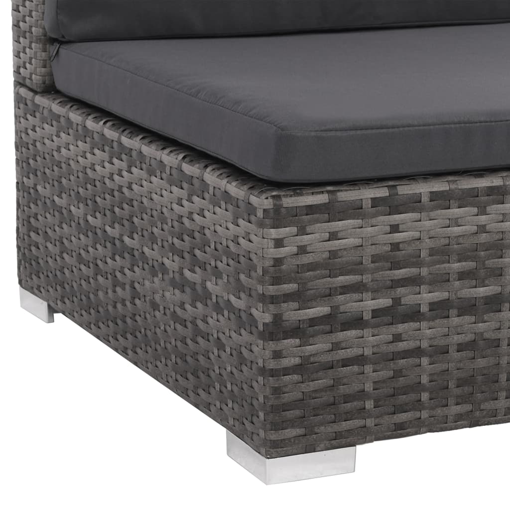 Salon de jardin 8 pcs avec coussins Résine tressée Gris - XIOS