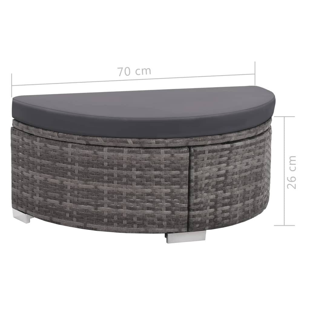 Salon de jardin 8 pcs avec coussins Résine tressée Gris - XIOS