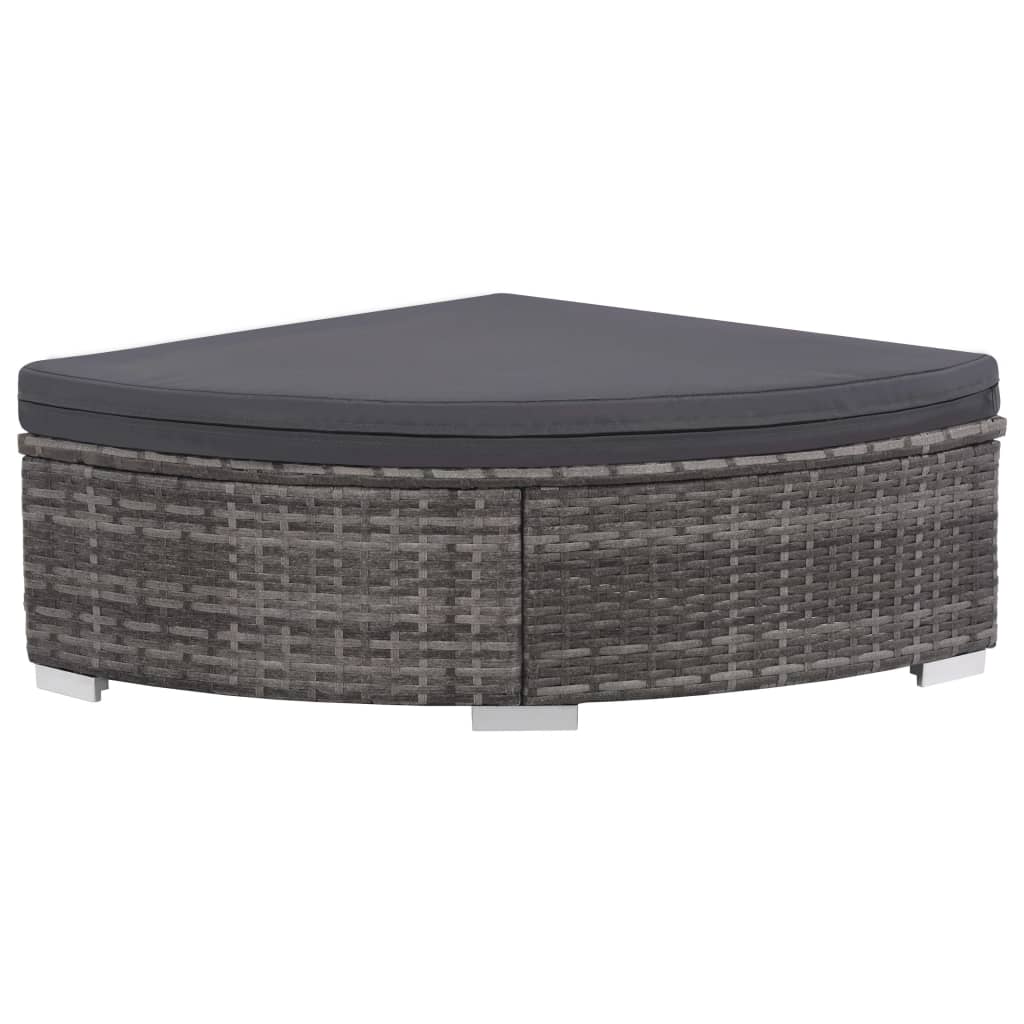Salon de jardin 6 pcs avec coussins résine tressée gris - XIOS