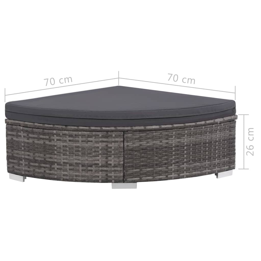 Salon de jardin 6 pcs avec coussins résine tressée gris - XIOS