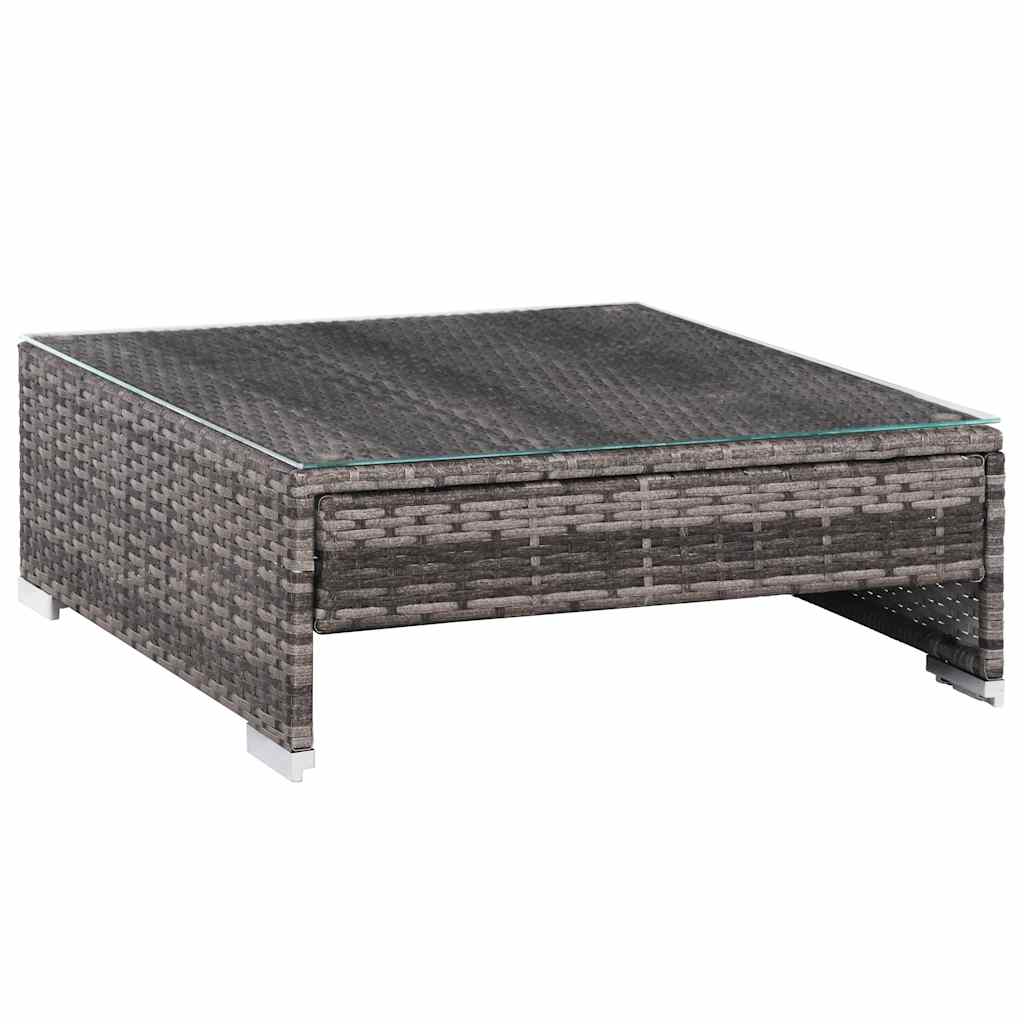 Salon de jardin 7 pcs avec coussins Résine tressée Gris - XIOS