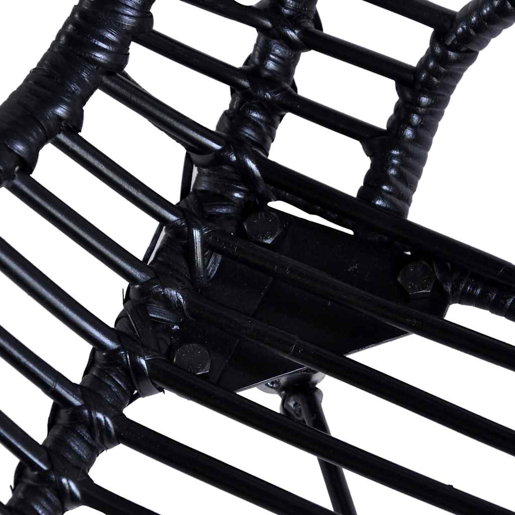 Chaises à manger lot de 4 noir rotin naturel - XIOS