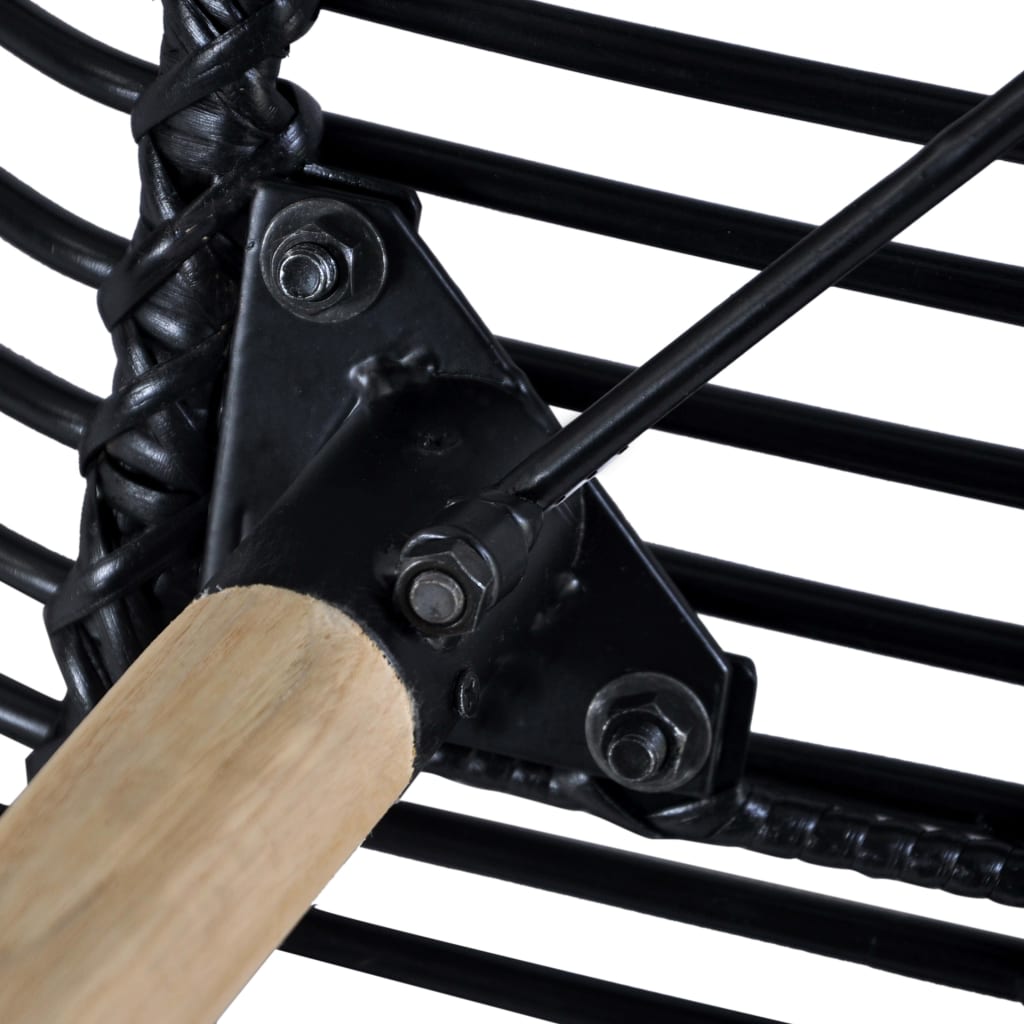 Chaises à manger lot de 4 noir rotin naturel - XIOS